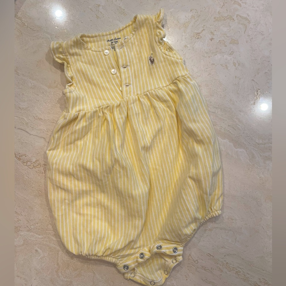 Ralph Lauren Kids | Baby girl yellow romper | 9 months